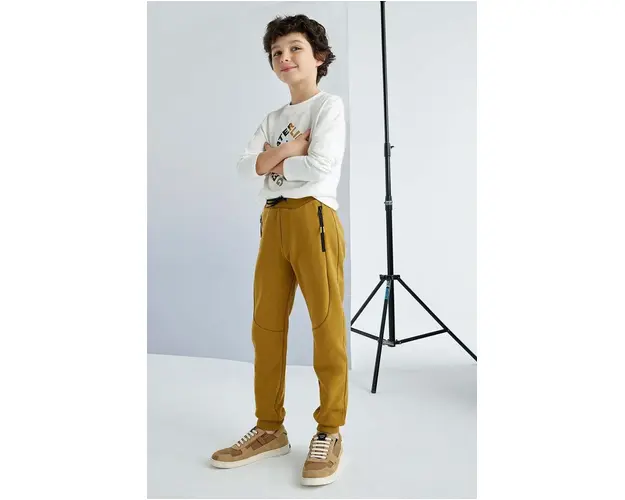 Mayoral pantaloni de trening pentru copii culoarea verde, neted, 7530