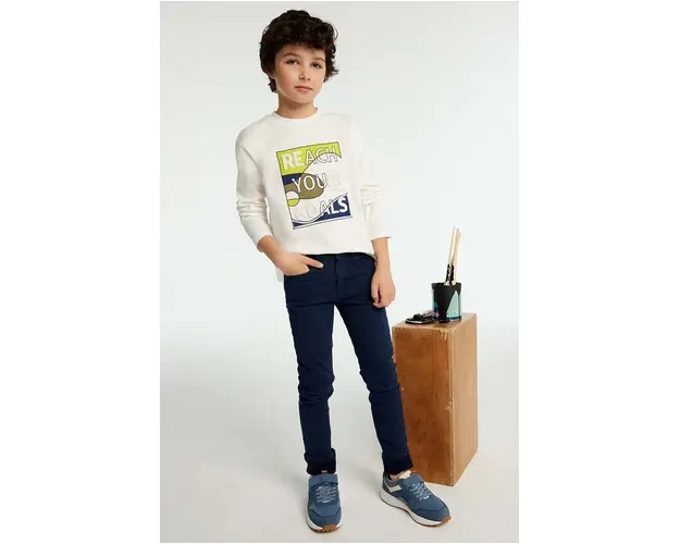 Mayoral pantaloni copii soft culoarea albastru marin, neted, 7531