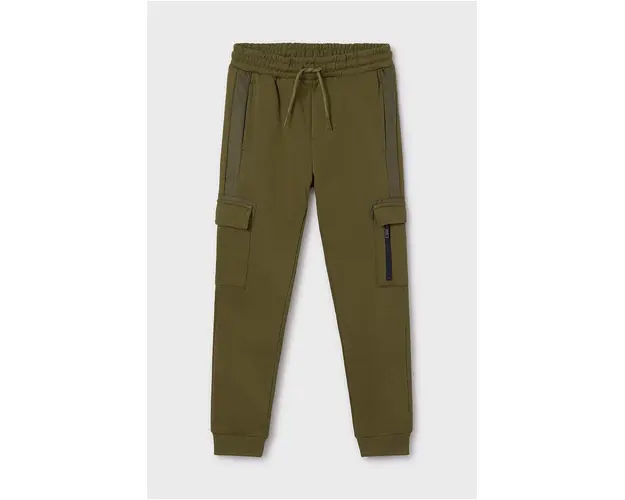 Mayoral pantaloni de trening pentru copii culoarea verde, neted, 7536