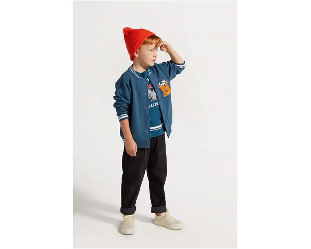 Coccodrillo pantaloni de trening pentru copii culoarea gri, neted, ACADEMY BOY KIDS