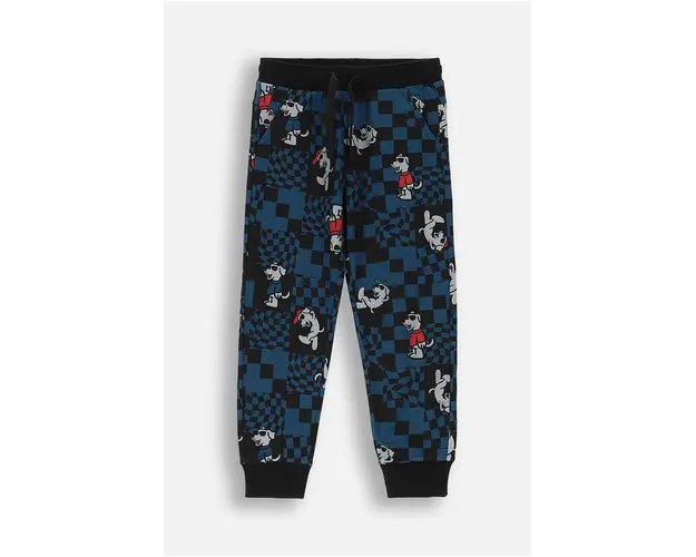 Coccodrillo pantaloni de trening din bumbac pentru copii culoarea albastru marin, modelator, ACADEMY BOY KIDS