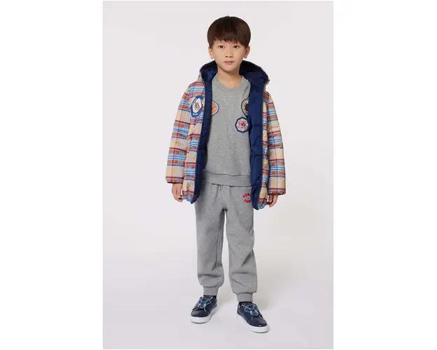 Kenzo Kids pantaloni de trening pentru copii culoarea gri, melanj, K60793