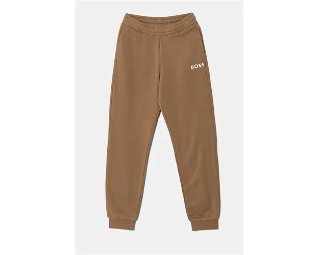 BOSS pantaloni de trening pentru copii culoarea bej, neted, J51153