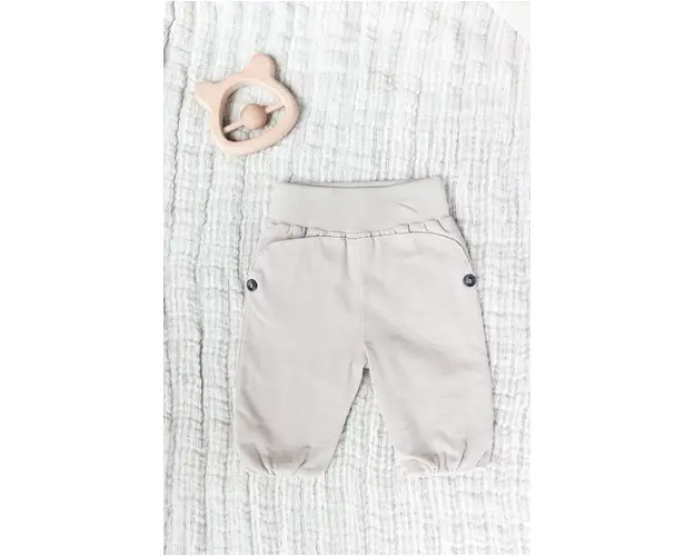Tartine et Chocolat pantaloni de bumbac pentru copii culoarea bej, neted, TZ22060