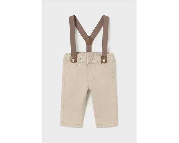 Mayoral Newborn pantaloni bebe culoarea bej, neted, 2521