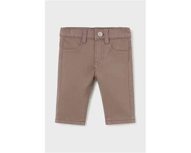 Mayoral Newborn pantaloni bebe culoarea maro, neted, 2524