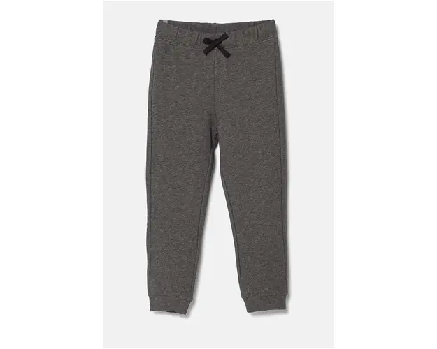 United Colors of Benetton pantaloni de trening din bumbac pentru copii culoarea gri, neted, 3J68GF027
