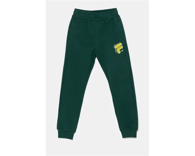 Fila pantaloni de trening pentru copii LUGAU culoarea verde, cu imprimeu, FAT0588
