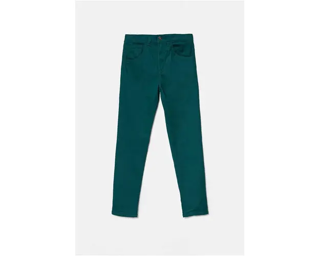 United Colors of Benetton pantaloni copii culoarea verde, neted, 4HM6CE00P