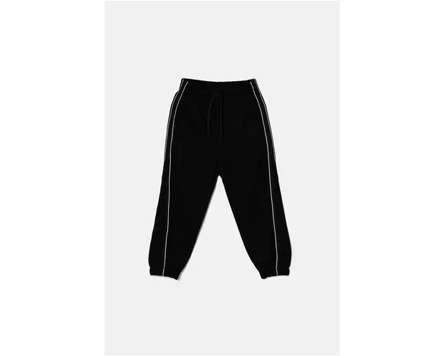 United Colors of Benetton pantaloni de trening pentru copii culoarea negru, cu imprimeu, 330SCF059
