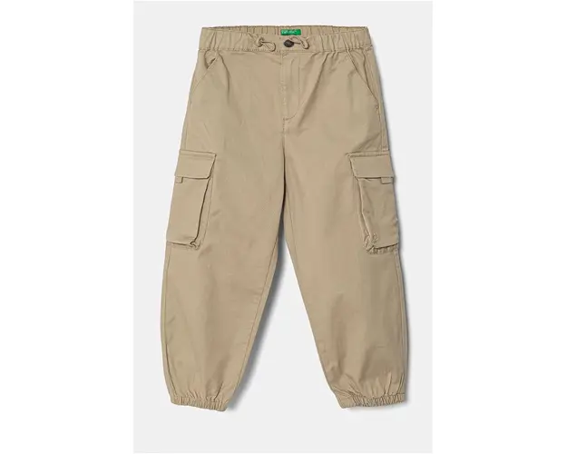 United Colors of Benetton pantaloni copii culoarea bej, neted, 4XZXGF022