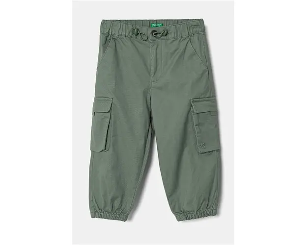 United Colors of Benetton pantaloni copii culoarea verde, neted, 4XZXGF022