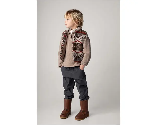 Donsje pantaloni copii Olb Trousers culoarea negru, neted, 4089500