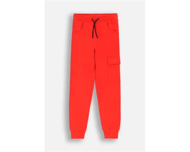 Coccodrillo pantaloni de trening din bumbac pentru copii culoarea rosu, neted, EVERYDAY BOY