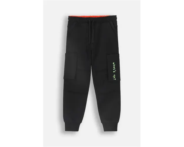 Coccodrillo pantaloni de trening din bumbac pentru copii culoarea negru, neted, GRUNGE SWAMP BOY KIDS