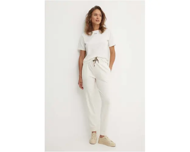 BOSS pantaloni de trening culoarea bej, neted, 50524759