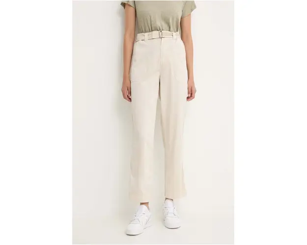 Pepe Jeans pantaloni AYLIN femei, culoarea bej, drept, high waist, PL211763