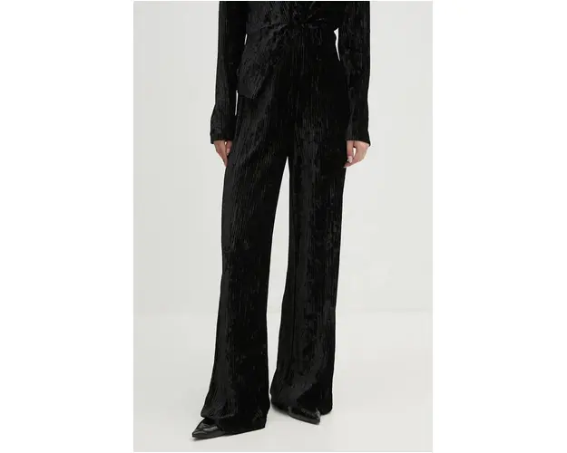 Joseph Ribkoff pantaloni femei, culoarea negru, lat, high waist, 244157