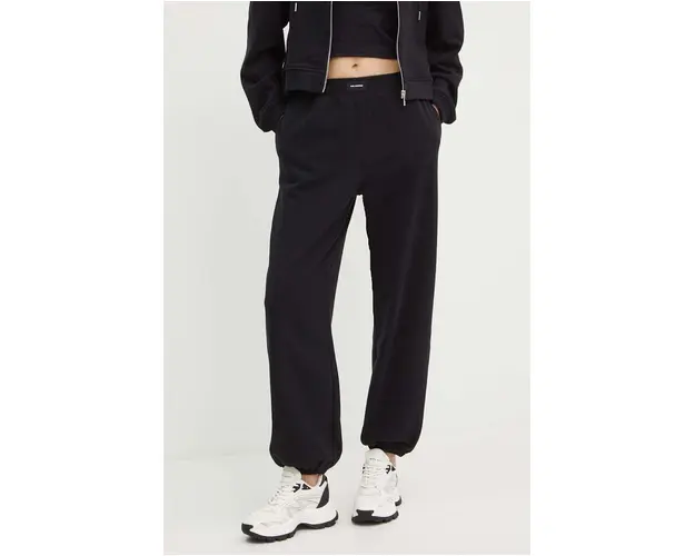 Karl Lagerfeld pantaloni de trening din bumbac culoarea negru, neted, 245W2113