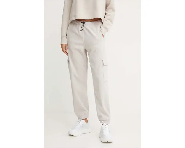 Dkny pantaloni de trening culoarea bej, neted, DP4P3475