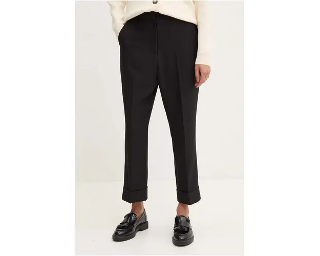 Dkny pantaloni femei, culoarea negru, drept, high waist, D2G4A112