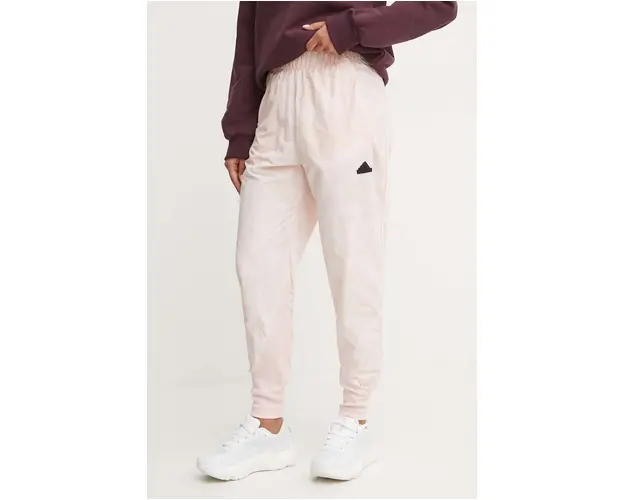 adidas pantaloni de trening ZNE culoarea roz, neted, IW7737