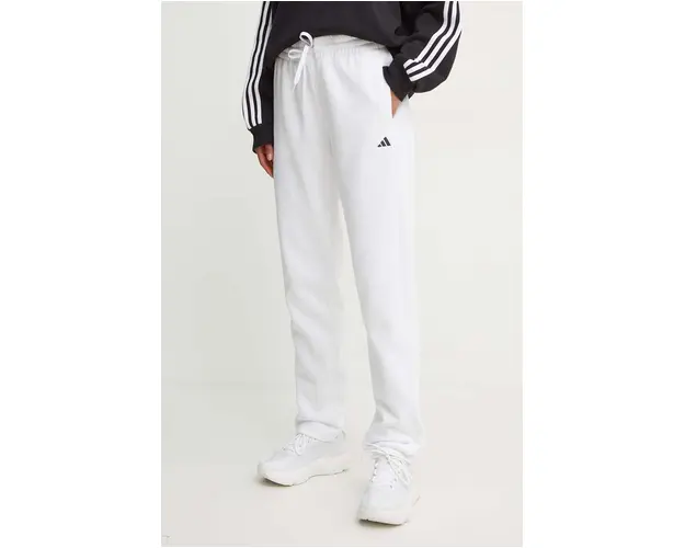 adidas pantaloni de trening Essentials culoarea alb, neted, IW8182