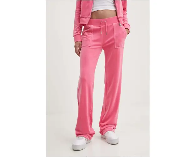 Juicy Couture pantaloni de trening culoarea roz, neted, JCAP180