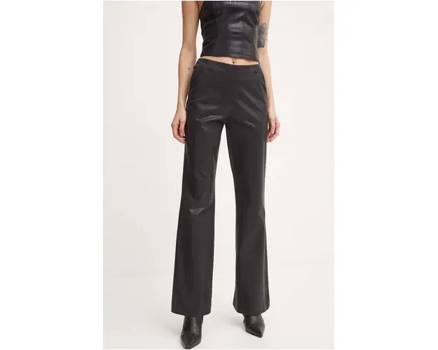 Diesel pantaloni din lana P-OLARIS culoarea negru, evazati, high waist, A13987.0IPAA