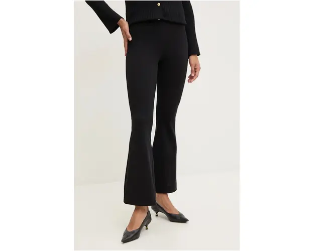 Luisa Spagnoli pantaloni de trening de lana MECCANISMO culoarea negru, neted, 541534
