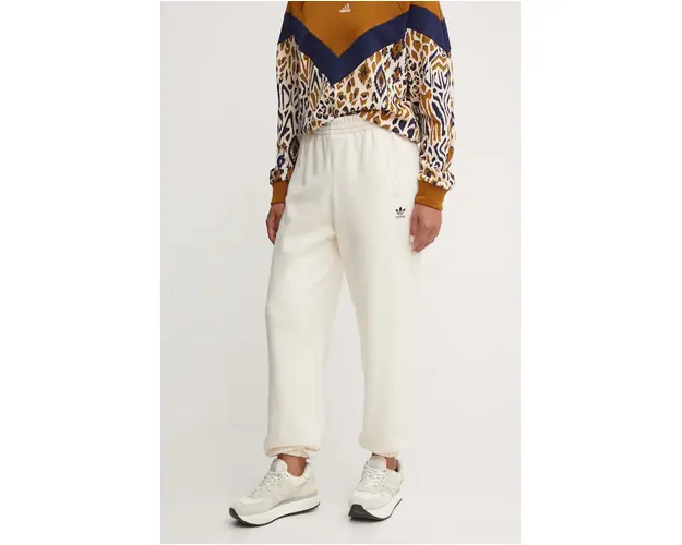 adidas Originals pantaloni de trening culoarea bej, neted, IY9635
