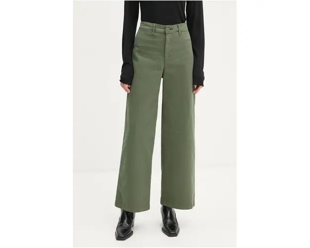 Levi's pantaloni femei, culoarea verde, lat, high waist, A8697