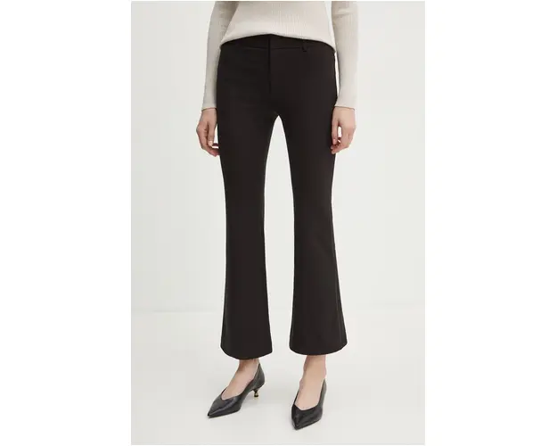 Bardot pantaloni NELLA femei, culoarea negru, evazati, high waist, 59327PB