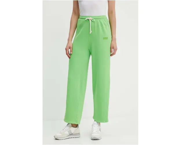 American Vintage pantaloni de trening culoarea verde, neted, IZU05AH24