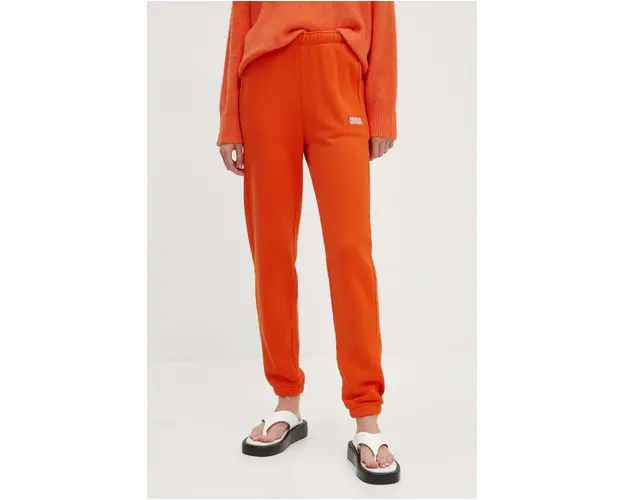 American Vintage pantaloni de trening culoarea portocaliu, cu imprimeu, IZU05BH24