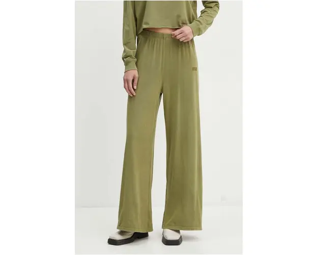 American Vintage pantaloni de trening culoarea verde, neted, PYM05AH24