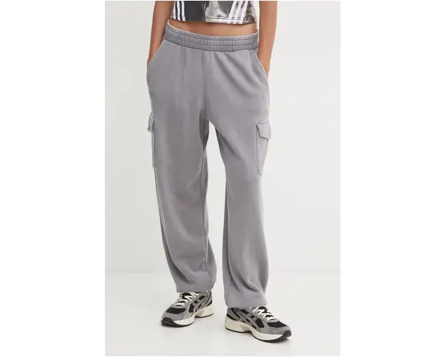 adidas Originals pantaloni de trening din bumbac culoarea gri, neted, IW5489