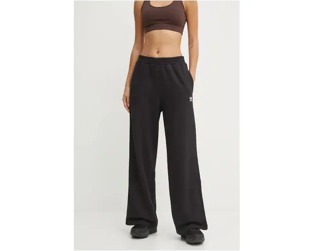 adidas Originals pantaloni de trening Femme Galore Wideleg Fleece Pants culoarea negru, neted, JN3030