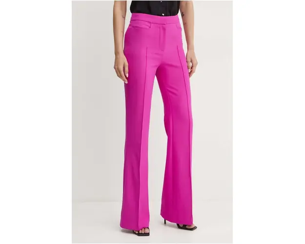 Morgan pantaloni PAROI.F femei, culoarea violet, evazati, high waist, PAROI.F