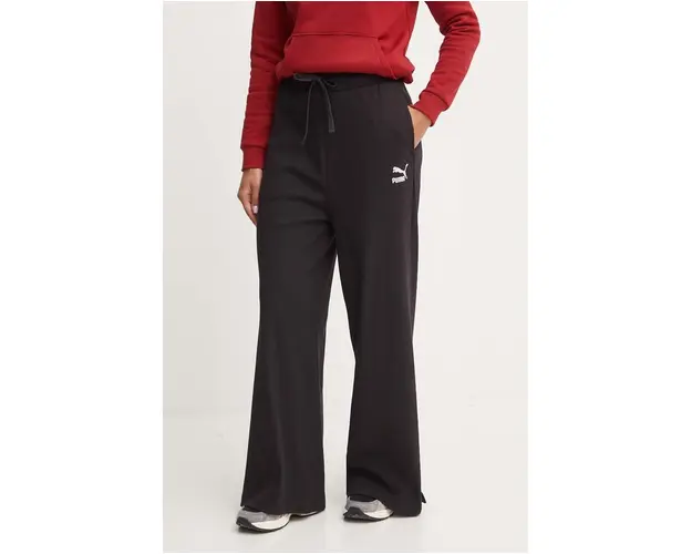 Puma pantaloni de trening culoarea negru, neted, 626631