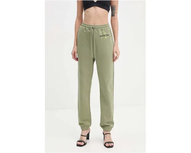 Moschino Jeans pantaloni de trening din bumbac culoarea verde, J0319 8732