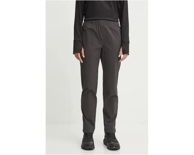 Helly Hansen pantaloni sport Rask femei, culoarea gri, drept, medium waist, 63376