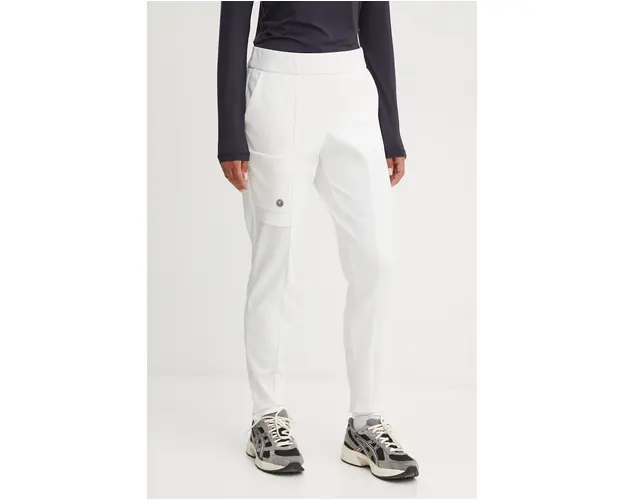 Sportalm pantaloni femei, culoarea bej, mulata, high waist, 1816518074