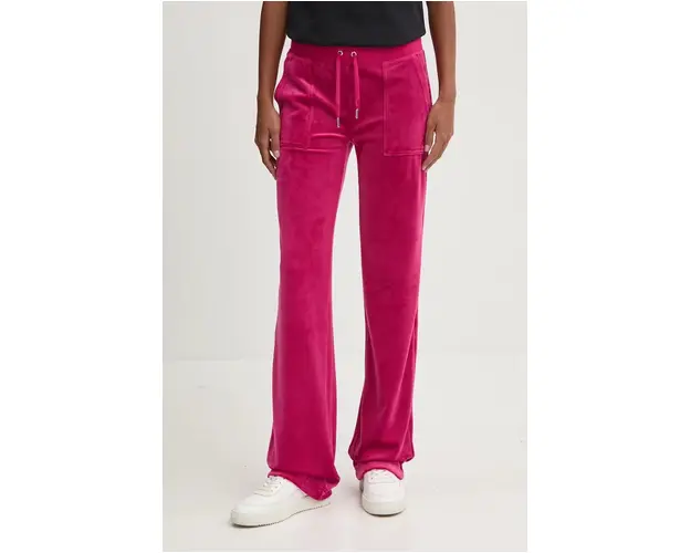 Juicy Couture pantaloni de trening DEL RAY PANT culoarea roz, neted, JCAP180EU