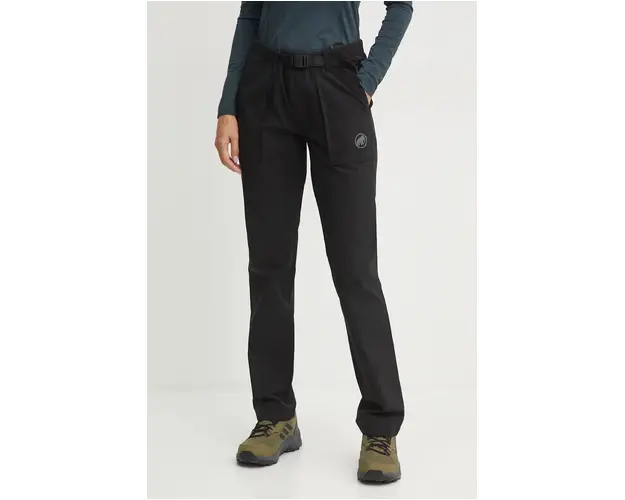 Mammut pantaloni Mountain Tough femei, culoarea negru, drept, medium waist, 1022.02430