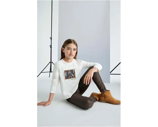 Mayoral pantaloni copii culoarea maro, neted, 7750