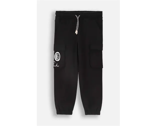Coccodrillo pantaloni de trening pentru copii culoarea negru, neted, CARTOONS GIRL KIDS