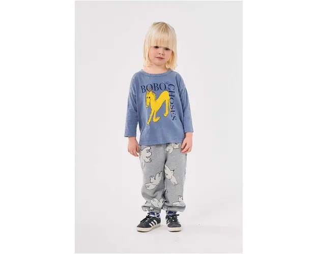 Bobo Choses pantaloni de trening pentru copii Freedom Bird culoarea gri, modelator, 224AC077