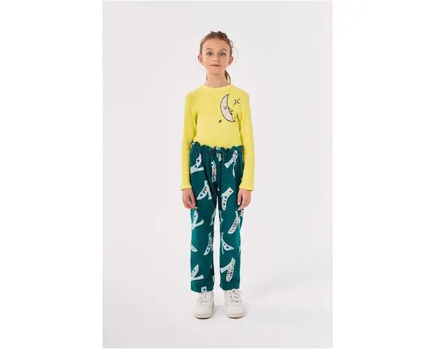 Bobo Choses pantaloni de trening pentru copii Magic Shoe culoarea verde, modelator, 224AC087