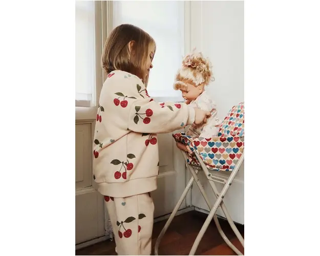 Konges Sløjd pantaloni de trening pentru copii LOU SWEAT PANTS OCS culoarea bej, modelator, KS101567